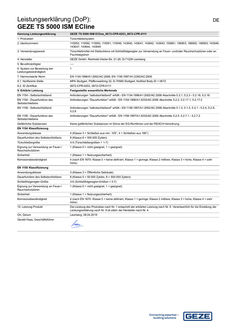 Déclaration de Performance (DoP) : GEZE TS 5000 ISM ECline