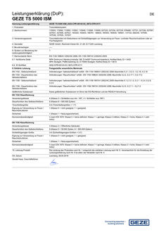 Erklæring om ydeevne TS 5000 ISM Dørlukkersystem