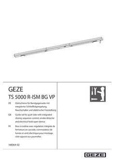 TS 5000 R-ISM BG VP guide rail for opposite hinge side with integrated closing sequence control, smoke switch and electric hold-open device