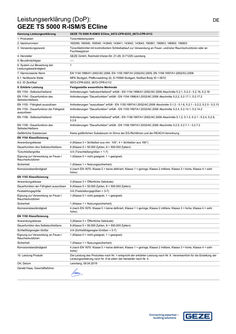 Declaration of performance (DoP): GEZE TS 5000 R-ISM/S ECline Door closer system