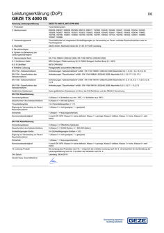 Declaration of performance (DoP): GEZE TS 4000 IS door closer system