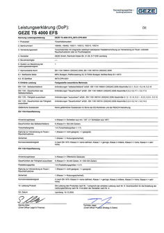 Declaration of performance GEZE TS 4000 EFS deurdrangersysteem