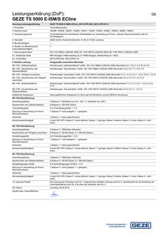 Prestatieverklaring (DoP): GEZE TS 5000 E-ISM/S ECline deurdrangersysteem