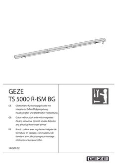 GEZE TS 5000 R-ISM BG Guide rail for opposite hinge side with integrated closing sequence control, smoke switch and electric hold-open device