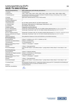 Declaration of performance (DoP): GEZE TS 5000 R ECline deurdrangersysteem