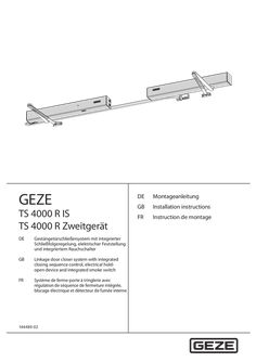 TS 4000 R IS TS 4000 R Deuxième appareil Système de ferme-porte en applique avec bras à compas avec sélecteur de fermeture intégré, unité dʼarrêt électrique et détecteur de fumée intégré