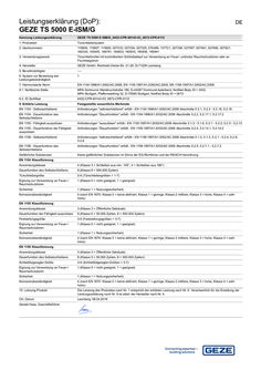 Declaration of performance (DoP): GEZE TS 5000 E-ISM/G v door closer system