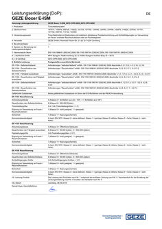 Declaration of performance (DoP): GEZE Boxer E-ISM door closer system