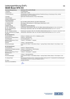 Declarația de performanță (DoP): Sistem de amortizor GEZE Boxer EFS 4-6