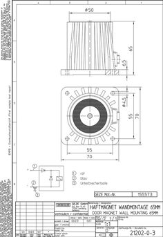 Deurhoudmagneet, wandmontage 65mm