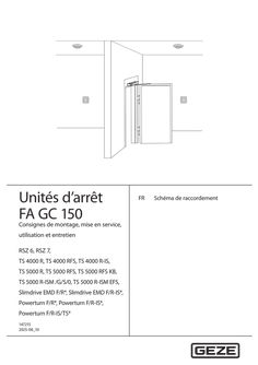 Plan de raccordement Unité d’arrêt FA GC 150