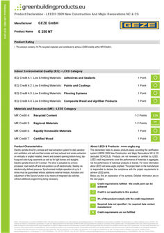 E 250 NT LEED product verification