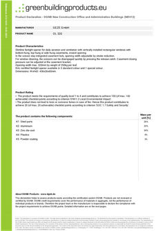 OL 320 fanlight opener DGNB product verification