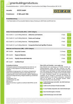 Produktdeklaration LEED E905 / Verriegelungsantrieb