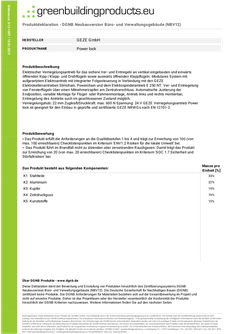 Produktverifizierung DGNB Power lock