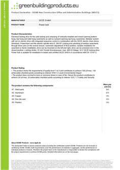 Power lock DGNB product verification