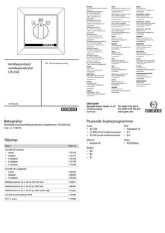 Vifteknapp/ Viftebryter LTA-LSA