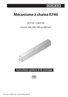 Mécanisme à chaîne 24 V DC / 230 V AC course de 100, 200, 300 ou 400 mm