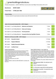 LEED product declaration E905 / E906 locking drive