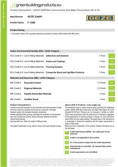 F 1200 gear LEED product verification