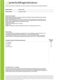 E 905 / E 906 locking drive DGNB product verification