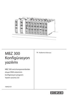 Kullanım kılavuzu MBZ 300 konfigürasyon yazılımı 3.0