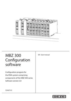 User manual MBZ 300 configuration software 3.0