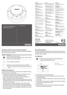 RM 1003 / 24 V DC optical smoke detector