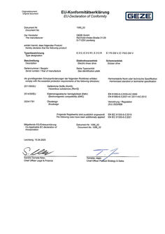 Konformitätserklärung E 170 230 V und E 212