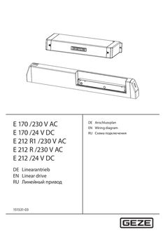 Linear drive E 170/230 V AC, E 170/24 V DC, E 212 R 1/230 V AC, E 212 R/230 V AC, E 212/24 V DC