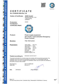 TÜV certificate THZ / THZ Comfort