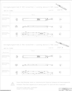 Locking drive E 905 top views block diagrams + Installation drawing locking drive E 906 top views block diagrams