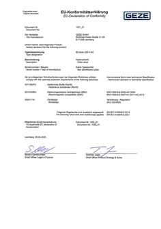 EC declaration of conformity ECchain chain drive, 230 V AC