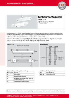 Einbaumontageteil  Typ M 11 32