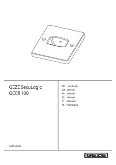 Instrukcja obsługi GEZE SecuLogic GCER 100