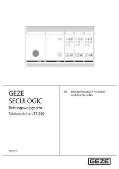 Benutzerhandbuch  GEZE SECULOGIC  Rettungswegsystem  Tableaueinheit TE 220