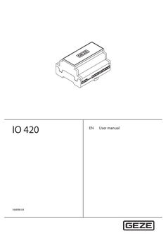 User manual IO 420