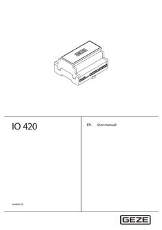 User manual IO 420