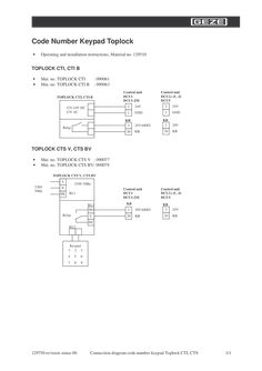 Wiring diagram Toplock CTI, CTI B TOPLOCK CTS V, CTS BV