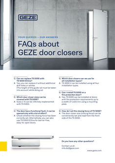 Flyer Folder FAQ - GEZE door closers