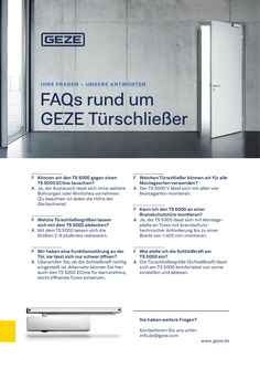 Flyer Folder FAQ - GEZE Türschließer