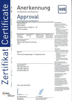Zertifikat VdS-Anerkennung THZ