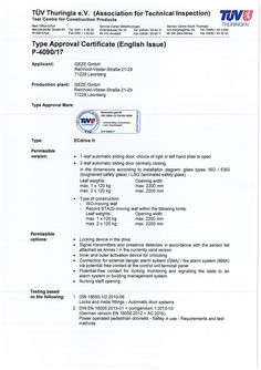 TÜV type approval certificate P-4090/17 ECdrive H