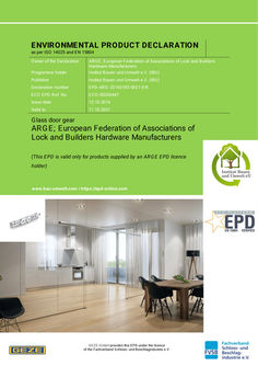 Environmental product declaration (EPD) for glass sliding systems
