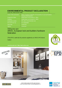 Environmental product declaration (EPD) for manual sliding systems