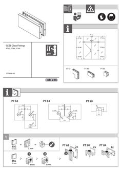 GEZE glass fittings PT 63, PT 84, PT 90