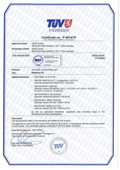 TÜV certificate No.: P-4014/10 Slimdrive SC