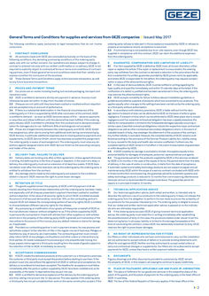 General terms and conditions for supplies and services of the GEZE companies