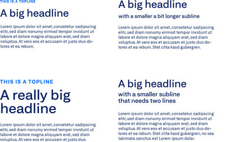 Typo Nutzung im GEZE Corporate Design: Texthierarchie