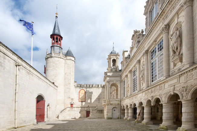 The Gothic and Renaissance inner courtyard.